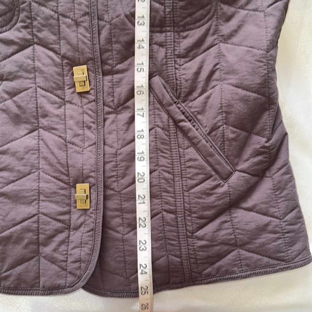 Chadwick’s Brown Barn Jacket Brown Quilted Soft Velour Fleece Lined Toggles Sz M - Picture 6 of 12